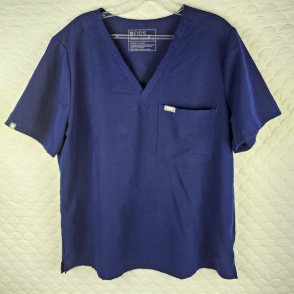 Figs Tops - Figs Navy Blue Catarina One Pocket Top Size XL